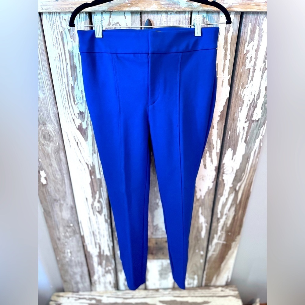 Anthropologie Blue The Essential Slim Knit Ankle Zip Trouser Pants Size 4